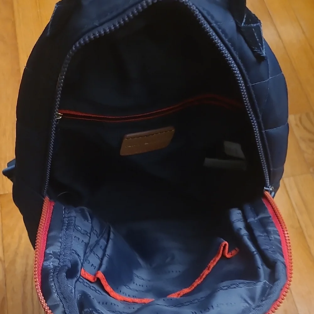 Tommy Hilfiger Quilted Backpack in Navy and Red